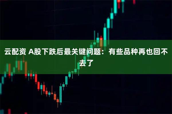 云配资 A股下跌后最关键问题:有些品种再也回不去了